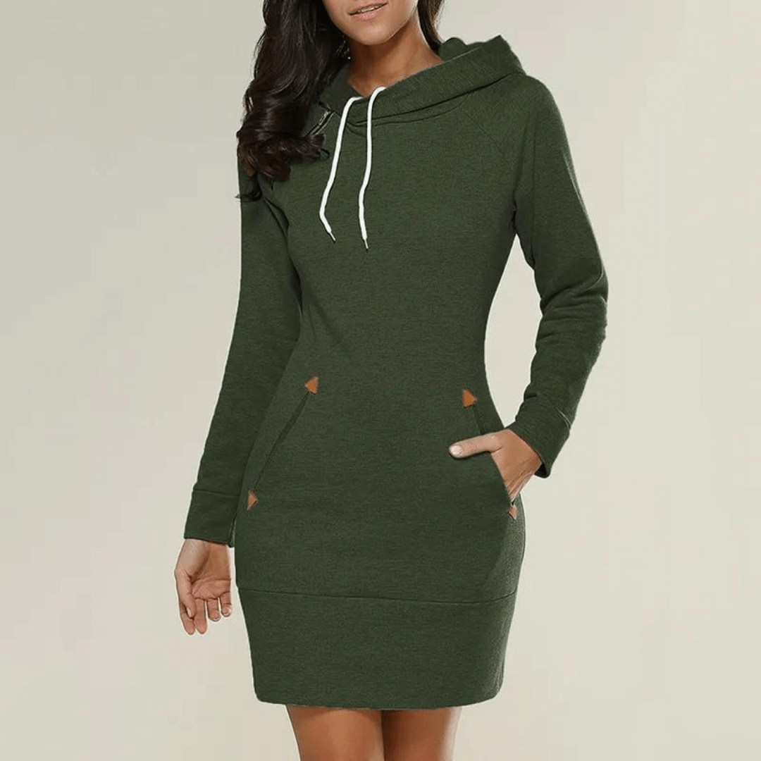 Kapuzen-Sweatkleid mit Taschen – Isabella