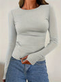 Damen Langarm Top mit Rundhalsausschnitt für Herbst & Winter – Vivienne