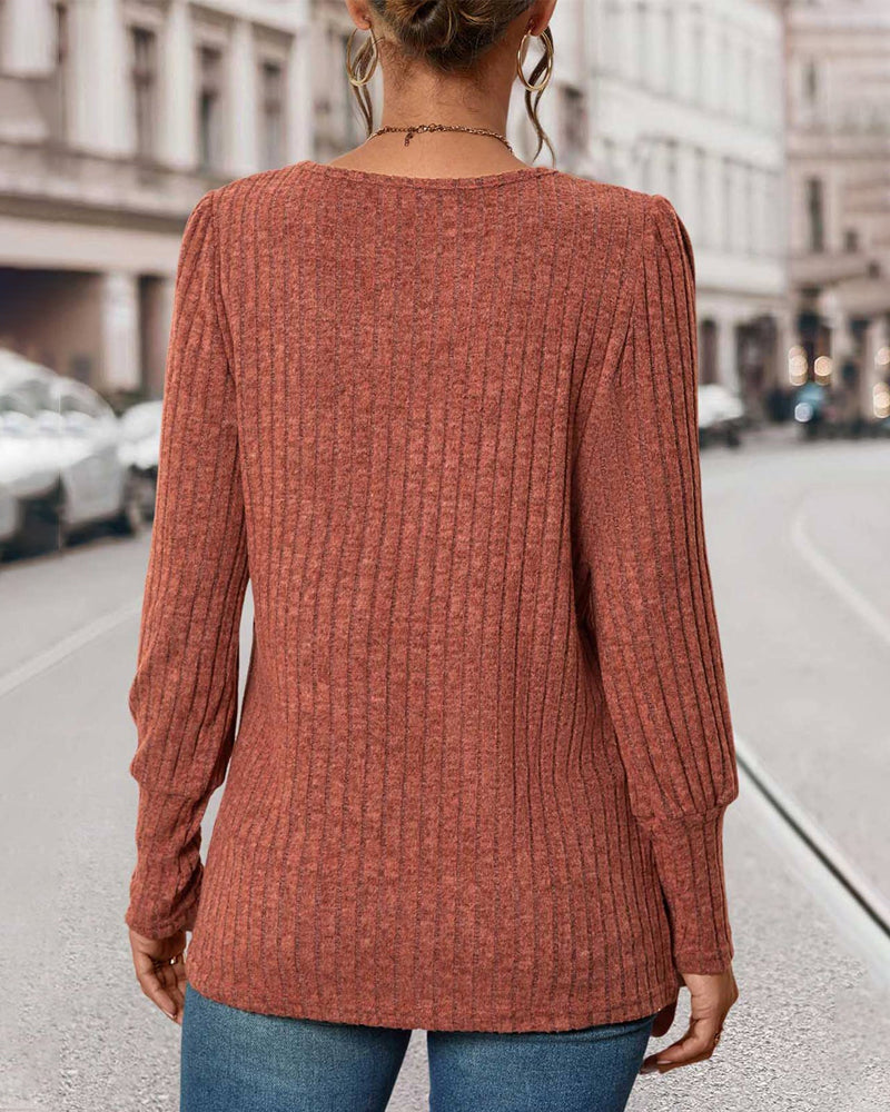 Knitted Top for Women with Buttons – Mireille
