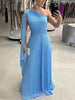 Trendy Ein-Schulter Maxikleid mit Plisseefalten – Mirella