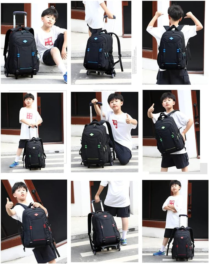 Multifunktionaler Schulrucksack mit Rollen für Jungen – Umwandelbare Trolley-Tasche