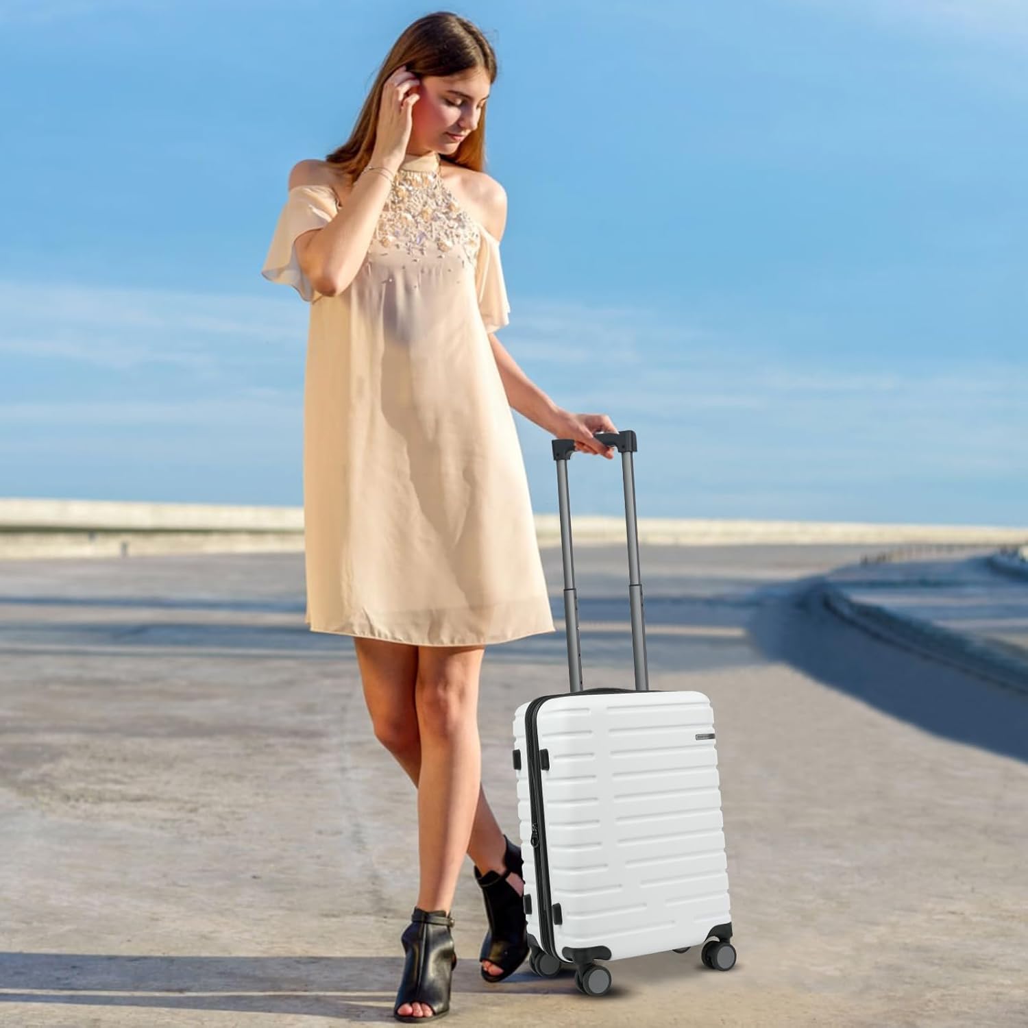 Ausziehbarer Hartschalenkoffer mit Spinner-Rädern und TSA-Schloss