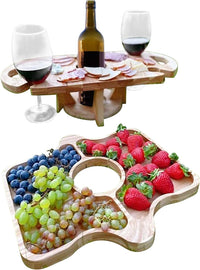 2-in-1 Portable Fruit and Wine Glass Table Stand
