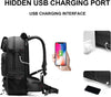 50L wasserdichter Reiserucksack mit Schuhfach und USB-Anschluss
