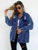 Wasserfeste & Gefütterte Oversized Damen Jeansjacke mit Kapuze – Talia