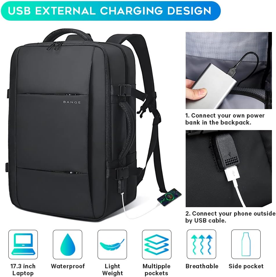 Erweiterbarer 26–45L Wasserdichter Reiserucksack mit Laptopfach & Duffle-Option