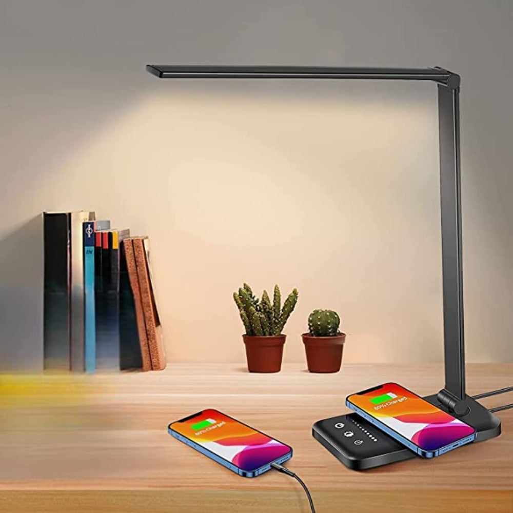 Moderne Einstellbare LED-Schreibtischlampe mit USB-Ladeanschluss - BrightEase