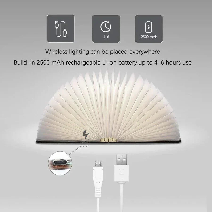 Zusammenklappbare Buchlampe mit warmem LED-Licht - StoryGlow