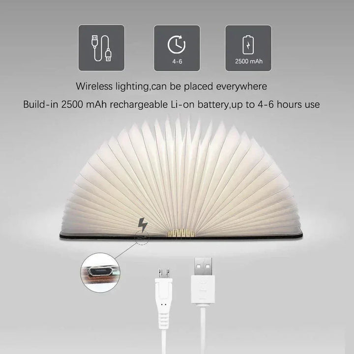 Zusammenklappbare Buchlampe mit warmem LED-Licht - StoryGlow