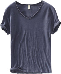 Herren V-Ausschnitt Leinen Shirt – Luca