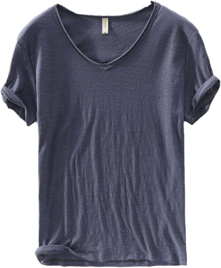 Herren V-Ausschnitt Leinen Shirt – Luca