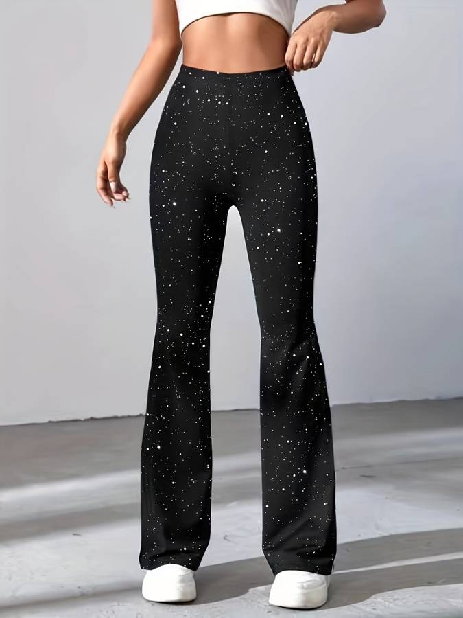 Glitzer Flared Damenhose - Sophie