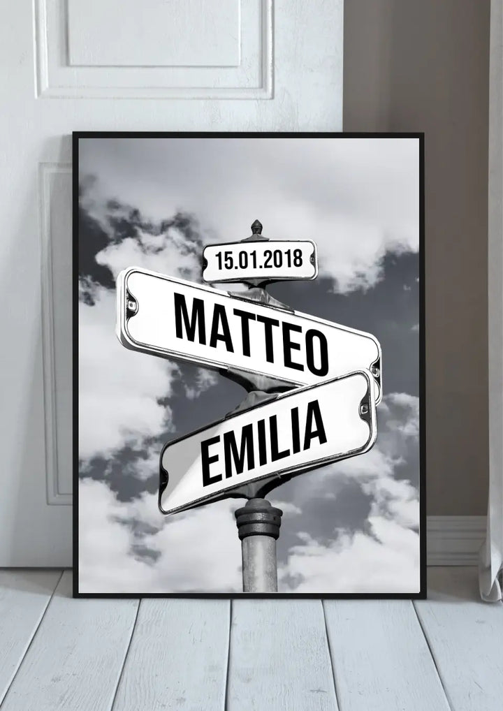 Straßenschilder Poster für Paare
