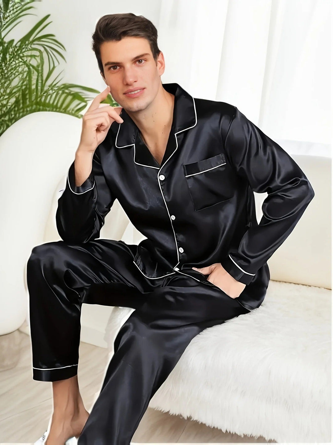 Herren-Pyjama aus Satin – Adrian