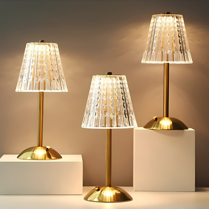 Goldene Kristall-Tischlampe - Aurora Luxe