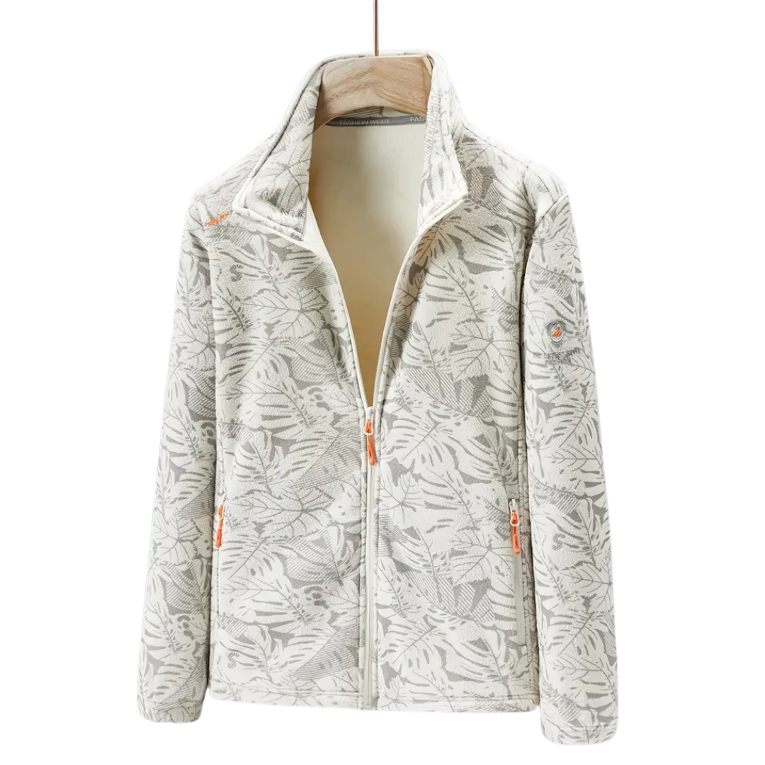 Damen Outdoor Fleecejacke winddicht mit Pflanzenmuster – Marit
