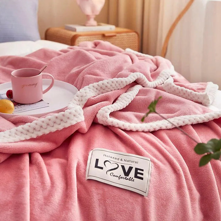 Pink Flannel Fleece Blanket - BlushCozy