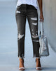 Damen-Slim-Fit-Jeans mit Rissen – Liora