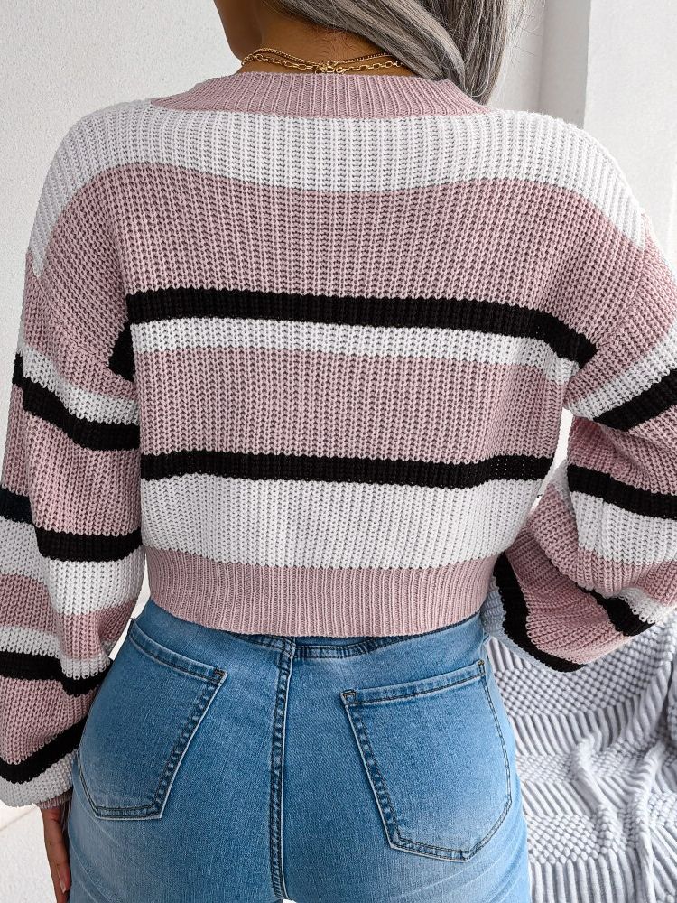 Gestreifter Cropped Pullover - Emory