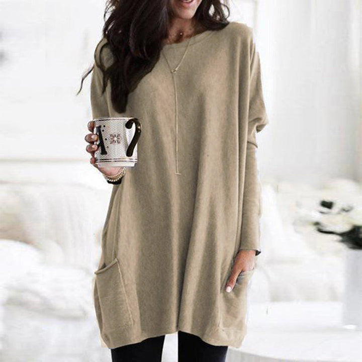 Oversized Damen Herbstpullover mit Taschen – Yara