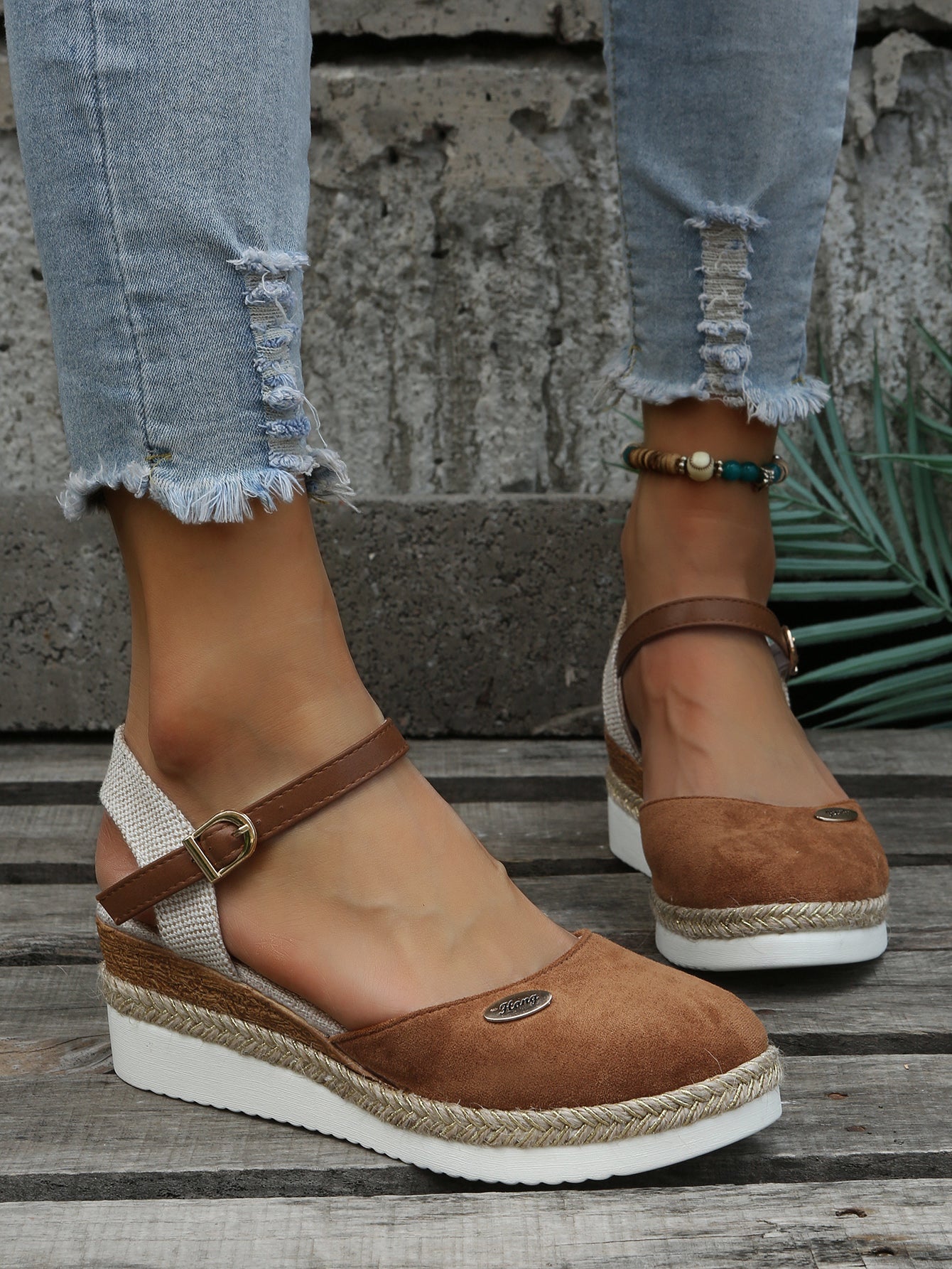 Orthopädische Modische Braune Espadrilles - Livia