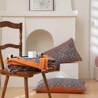 Baumwoll-Quilt mit blauem Muster – Florencia