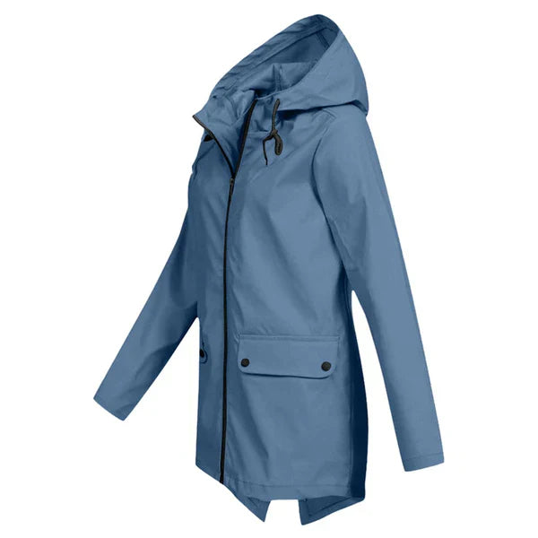 Trendy Women's Rain Jacket with Hood - Liora