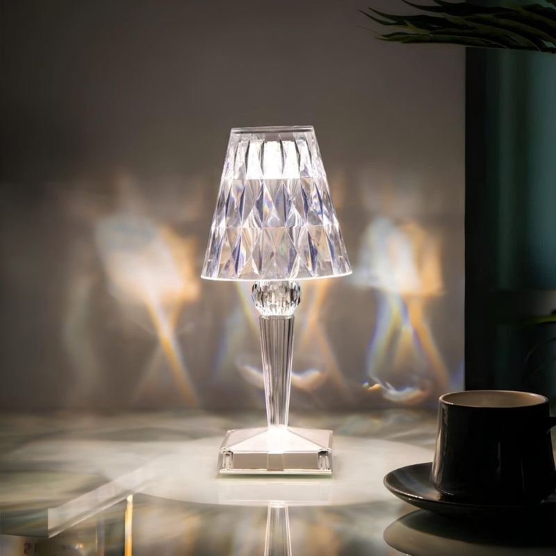 Kristall-Tischlampe mit Touch-Bedienung - LumeCrystal