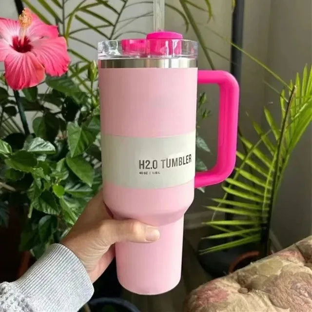 Vacuum Insulated Cup with Lid and Straw – ThermoTumbler
