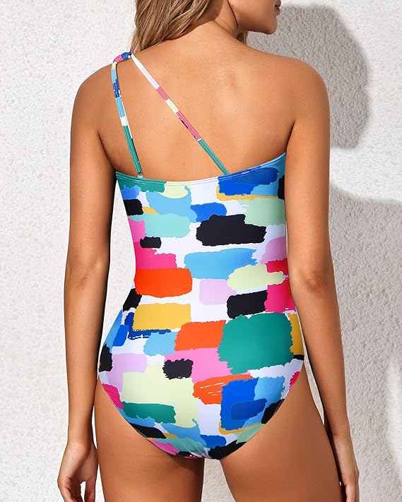 Damen Badeanzug mit Ein-Schulter-Design und Bauchkontrolle – Valeria