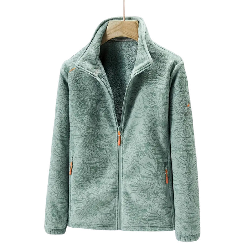 Damen Outdoor Fleecejacke winddicht mit Pflanzenmuster – Marit