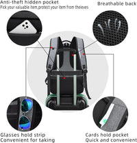 Wasserdichter Reise-Laptoprucksack mit USB-Anschluss und organisierter Aufbewahrung