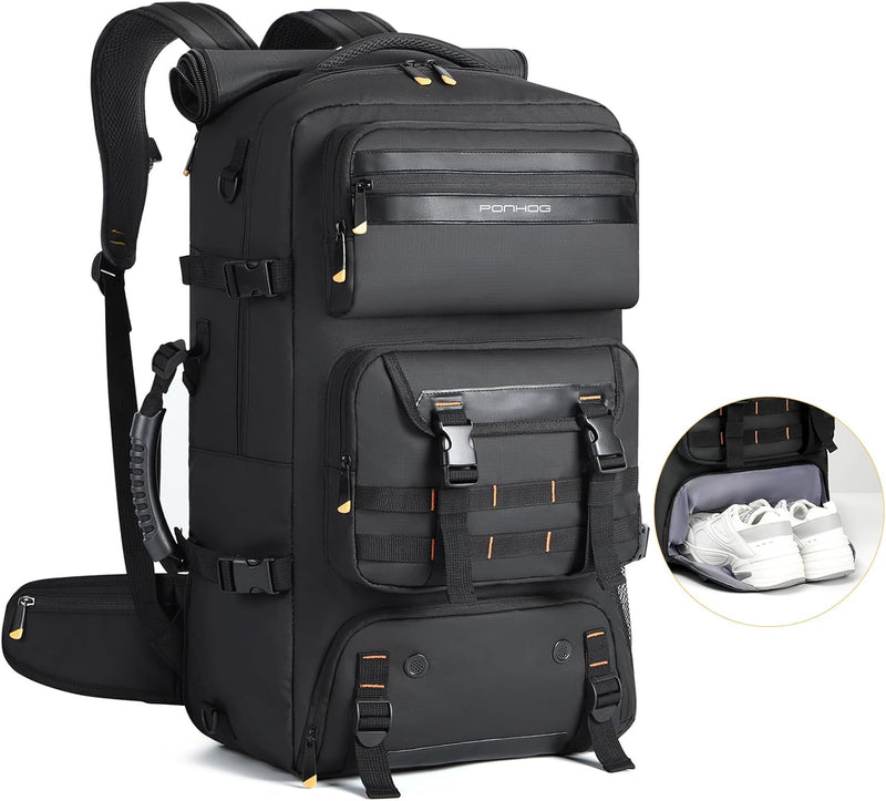 50L Flugbereiter Konvertierbarer Reiserucksack mit Schuhfach & USB-Anschluss