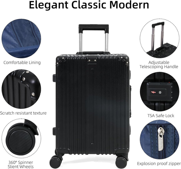 Aluminium-Rahmen Handgepäck mit TSA-Schloss und leisen Rollen