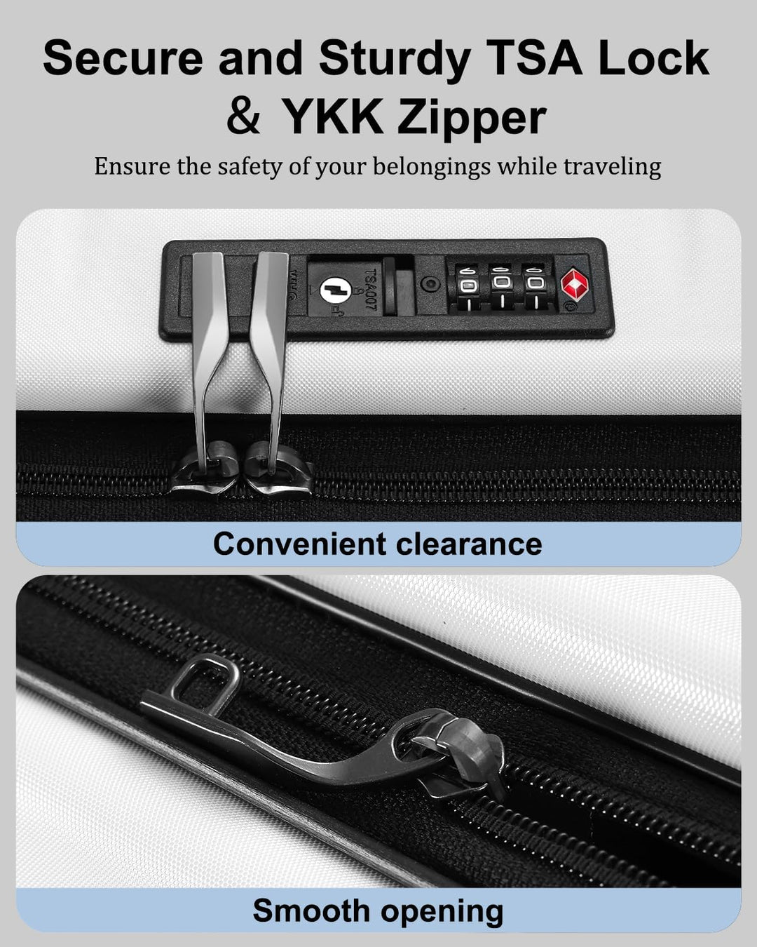 Erweiterbarer Hartschalenkoffer mit Frontfach und TSA-Schloss