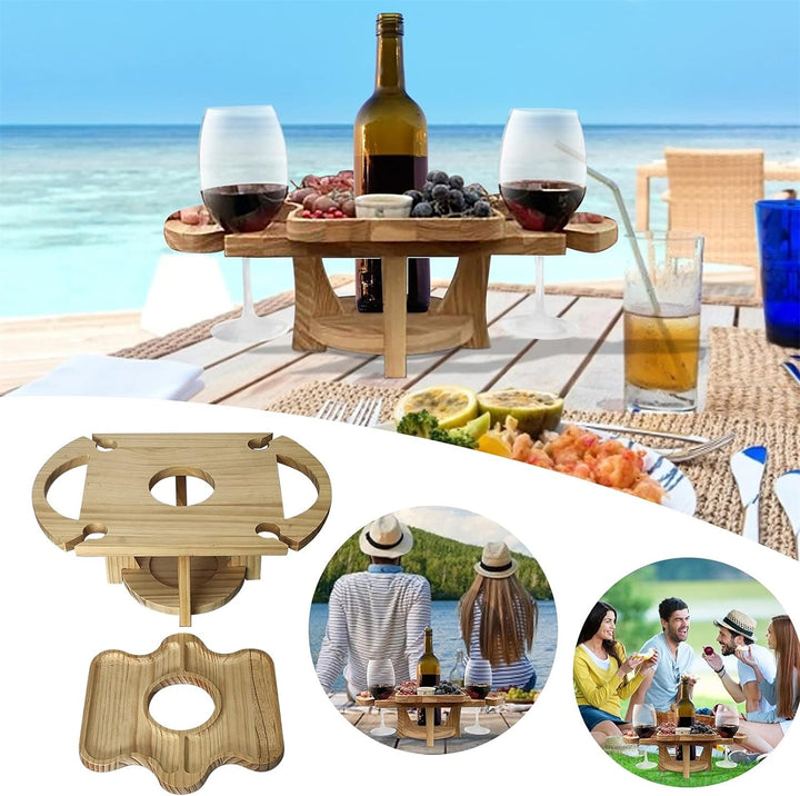 2-in-1 Portable Fruit and Wine Glass Table Stand