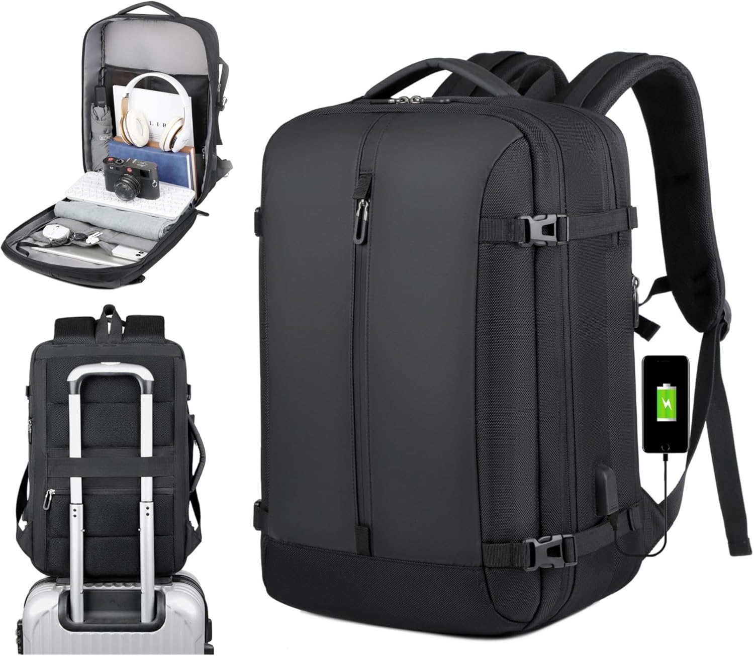40L Erweiterbarer Wasserdichter Reiserucksack mit USB-Anschluss & 17” Laptopfach – AirVoyage (Kaufe 1, Erhalte 1 GRATIS Promo)