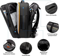 Erweiterbarer 26–45L Wasserdichter Reiserucksack mit Laptopfach & Duffle-Option