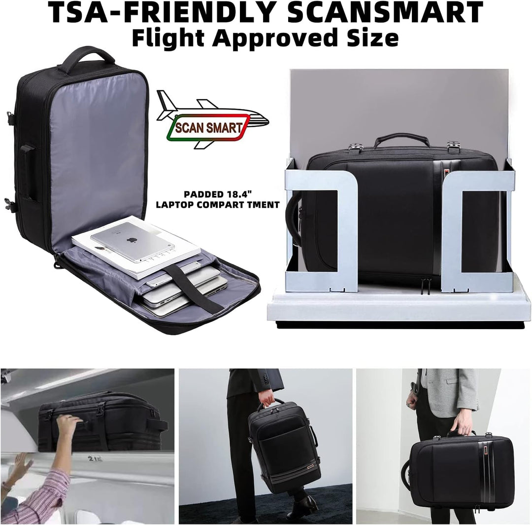 Erweiterbarer 45–55L Wasserdichter Reiserucksack mit 46,5 cm Laptopfach