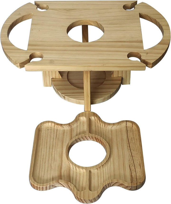 2-in-1 Portable Fruit and Wine Glass Table Stand