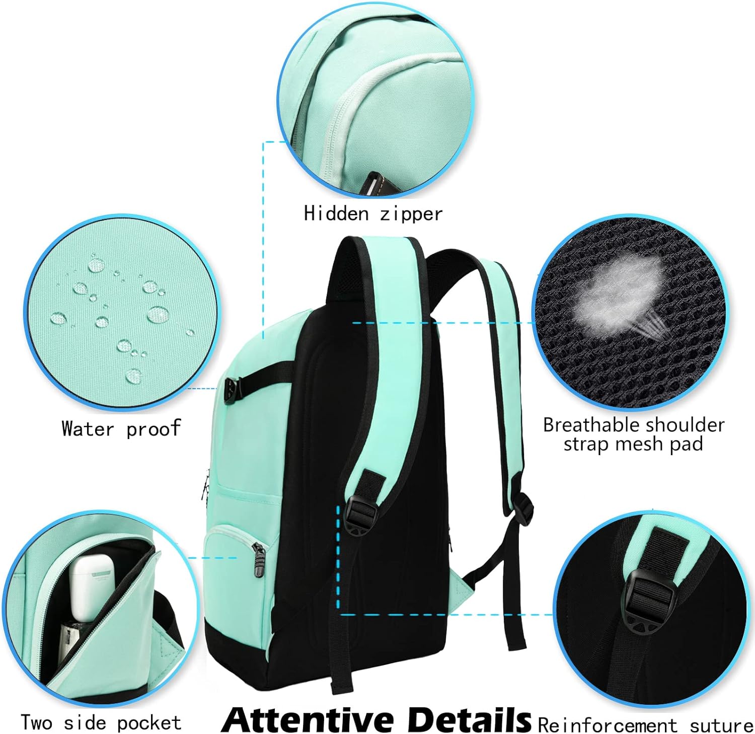 Dun 15,6" Reise- und Arbeits-Laptop-Rucksack mit Organizer-Fächern