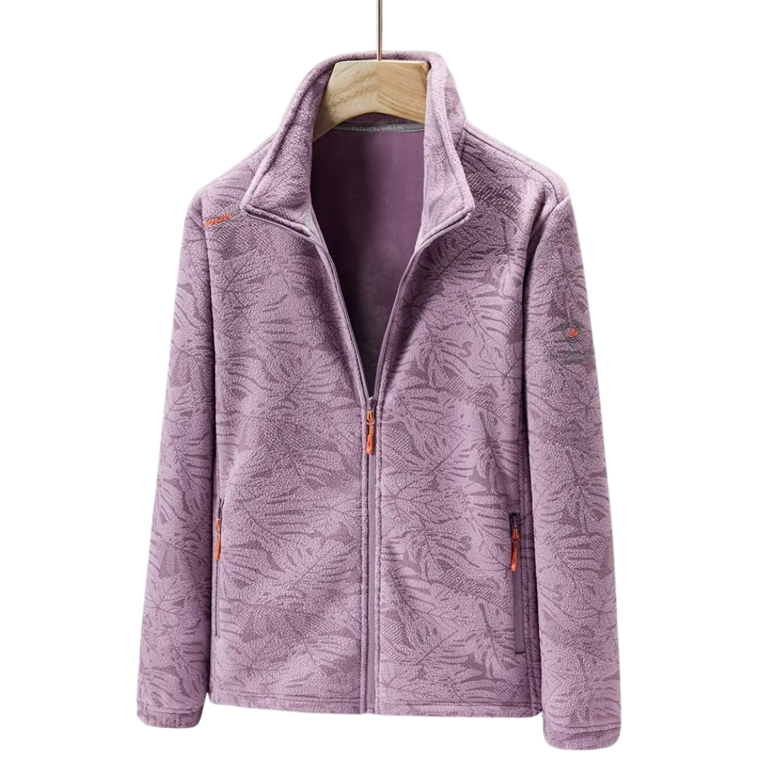 Damen Outdoor Fleecejacke winddicht mit Pflanzenmuster – Marit