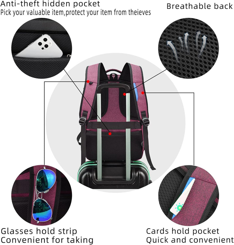 Wasserdichter Reise-Laptoprucksack mit USB-Anschluss und organisierter Aufbewahrung