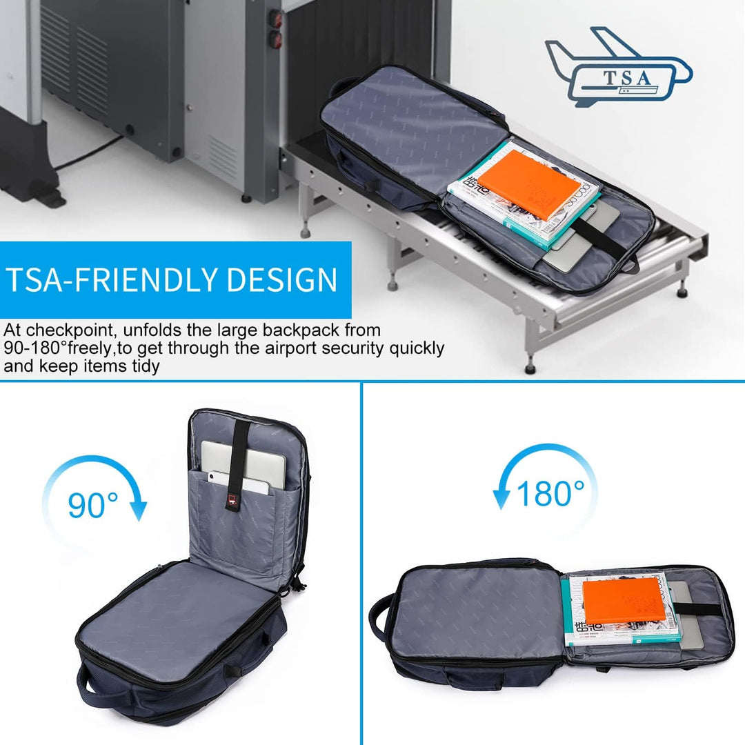 Erweiterbarer 45–55L Wasserdichter Reiserucksack mit 46,5 cm Laptopfach