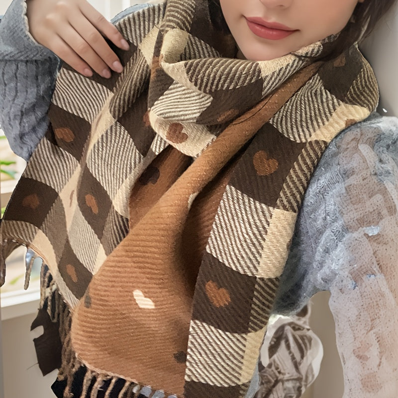 Gestreifter Damen Schal aus Polyester für Herbst & Winter – Aurelie