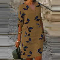Trendy summer dresses with leaf print – Liora