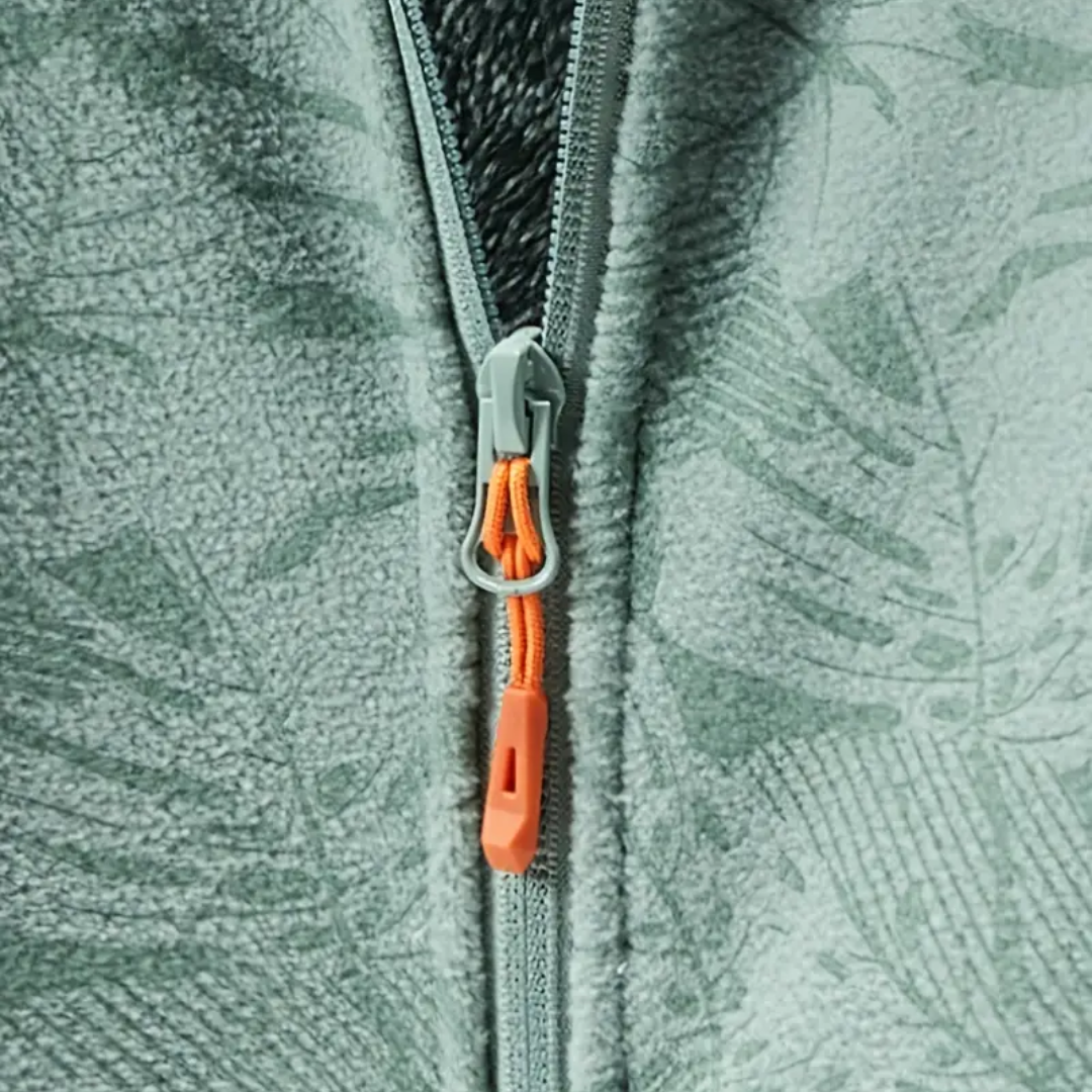 Damen Outdoor Fleecejacke winddicht mit Pflanzenmuster – Marit