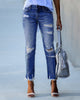 Damen-Slim-Fit-Jeans mit Rissen – Liora