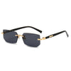 Stylische Rechteck-Sonnenbrille ohne Rahmen für Damen - KlaraView