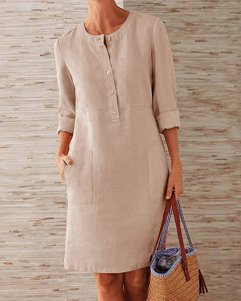 Elegantes Sommerkleid mit Knopfleiste – Allegra